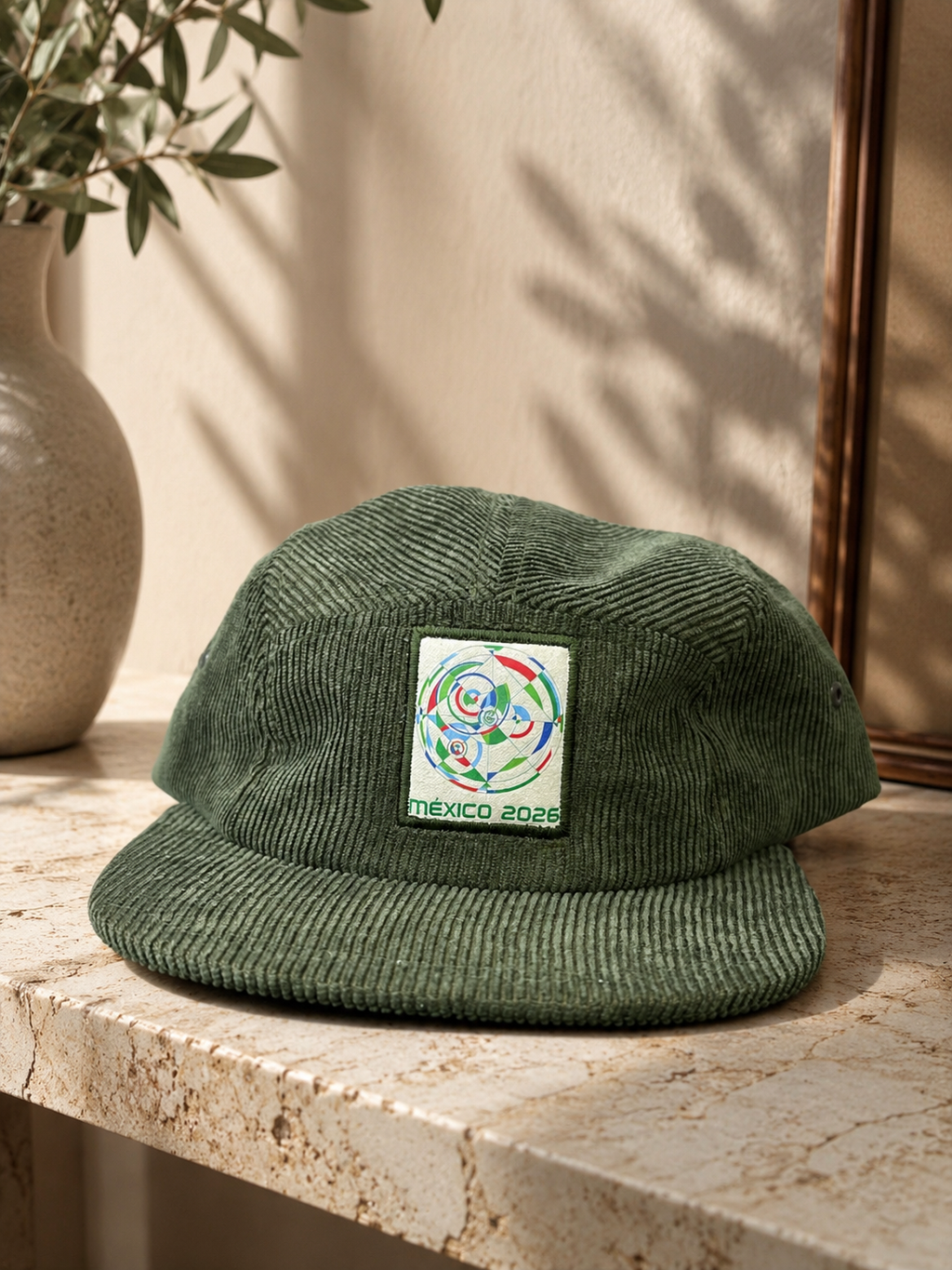 Gorra de pana verde