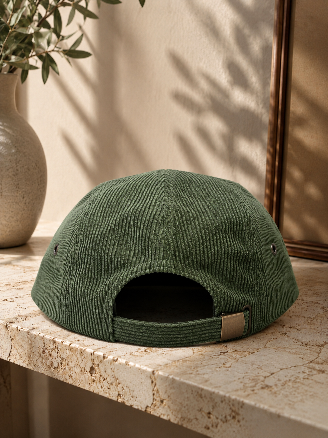 Gorra de pana verde